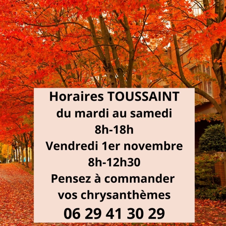 horaires spéciaux Toussaint